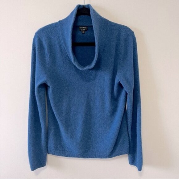 Talbots Pure Cashmere Cowlneck Sweater in Teal - Picture 1 of 7